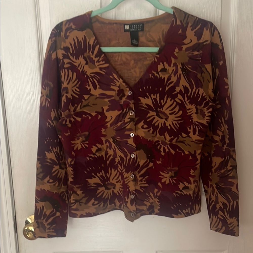 Carole Little 100% Merino wool cardigan sweater - just stunning!